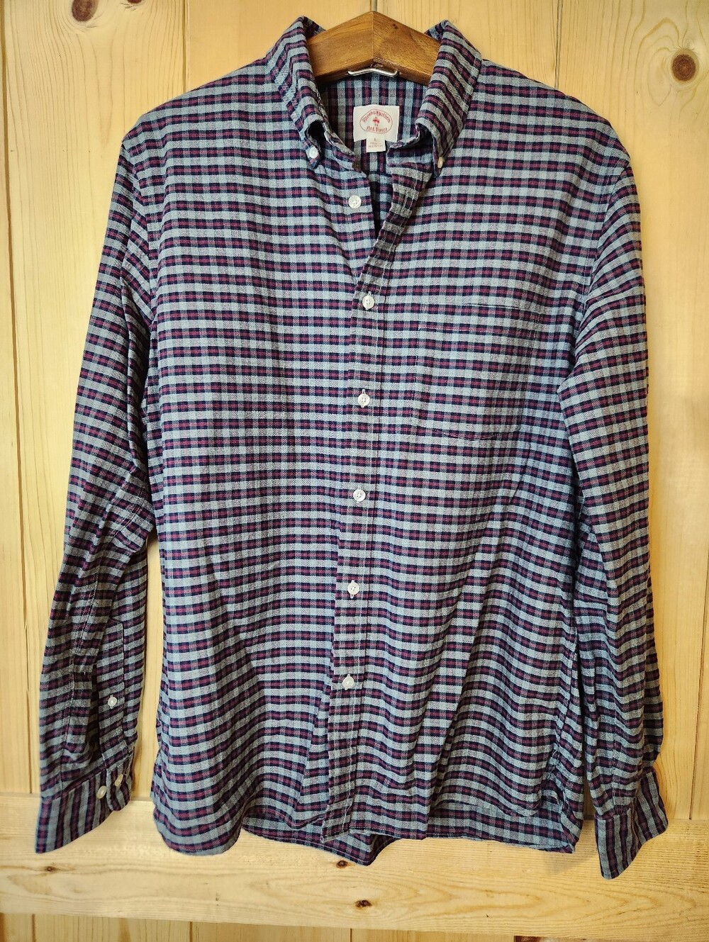 Brooks Brothers Red Fleece Cotton Plaid Long Sleeve Button-Down Shirt